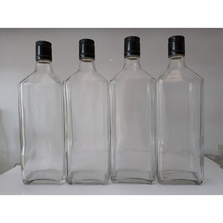 6 chai thủy tinh vuông dẹp 750ml nắp nhôm màu ngẫu nhiên