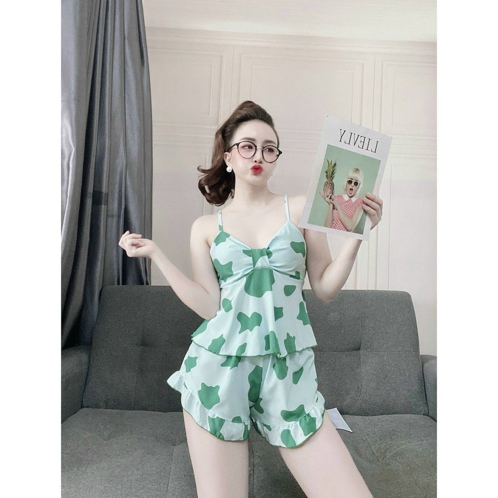 Bộ Ngủ Nữ ❤️Freeship đơn 50k❤️ Đồ Bộ Nữ Mặc Ngủ Bò Sữa Hot Hit Lụa Mềm Mịn MOMOSA Shop