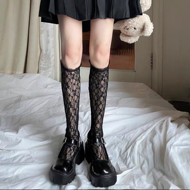 Tất lolitta ren hoa mỏng dễ thương siêu mềm