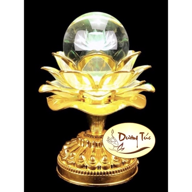 Máy Niệm Phật - Đèn Pha Lê Cầu Tròn Đổi Màu (Dùng được pin và điện)