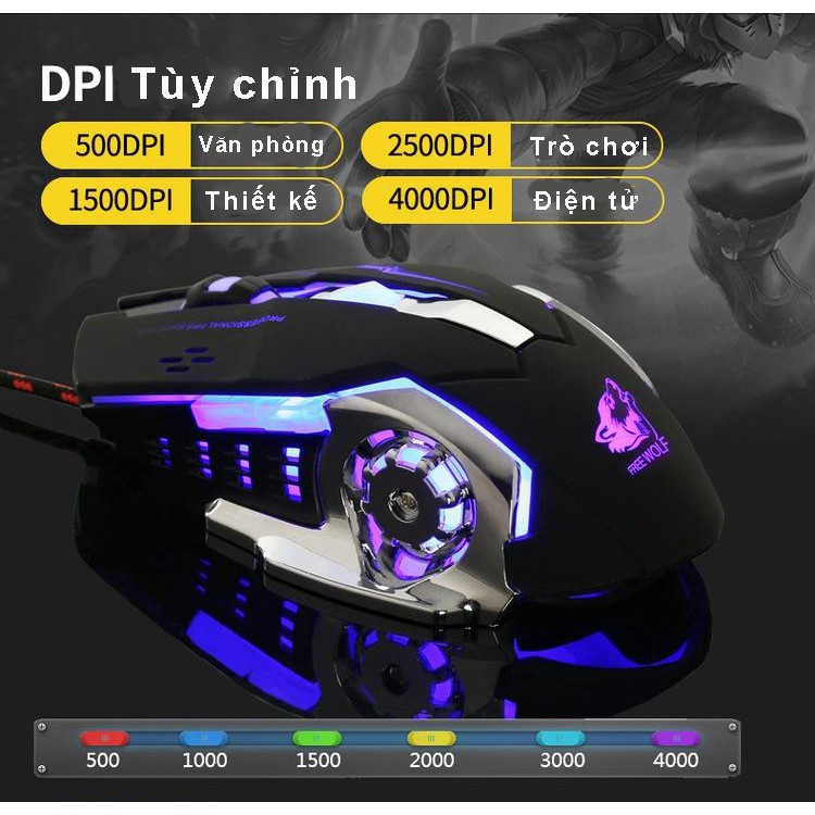 ✪ CHÍNH HÃNG ✪ ZIYOU LANG V5 Chuột Gaming Có Dây LED 7 màu cực đẹp chuyên game, dây siêu bền, chỉnh được dpi