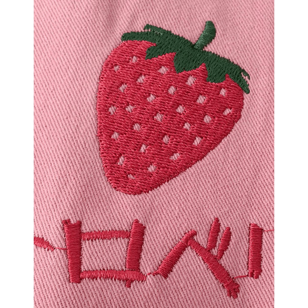 Áo Gile Dâu Tây Áo Khoác Ngoài Phối Màu Phong Cách Dễ Thương Học Sinh