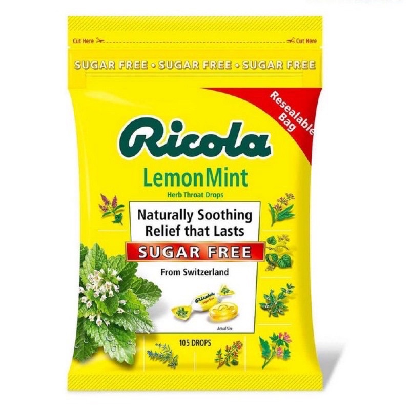 Kẹo ho thảo dược không đường Ricola sugar free 105 viên EDS Hàng Mỹ
