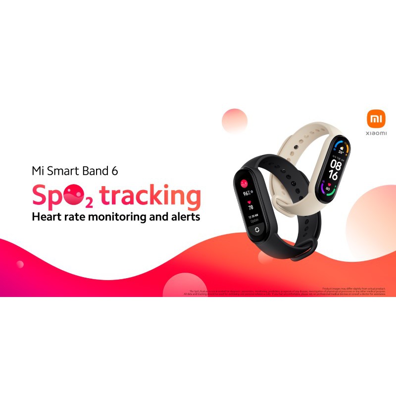 Đồng hồ thông minh Xiaomi Mi Band 6 Miband 6 Màn hình AMOLED tràn viền, Cảm biến SpO2