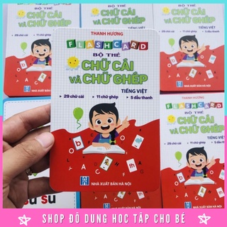 Bộ thẻ flashcard chữ ghép và chữ cái, chữ số cho bé học tiếng việt(khổ lớn 10x15cm)