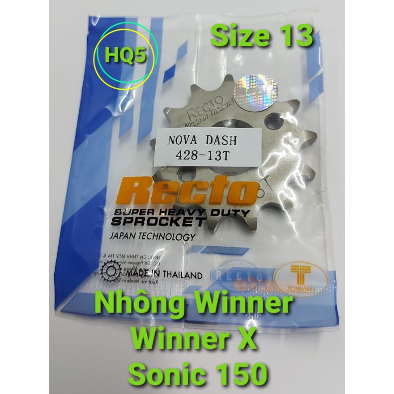 nhông Winner, Sonic 150,Winner X Recto, size 13 thái lan