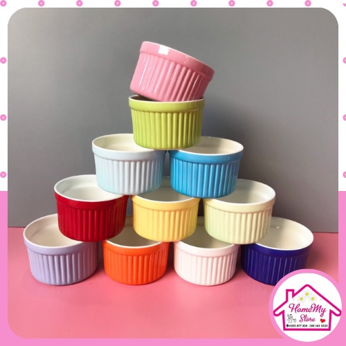 Hũ Sứ Ramekin (11 Màu), Hũ Sứ Làm Bánh Flan, Caramen, Bỏ Lò, Chịu Nhiệt