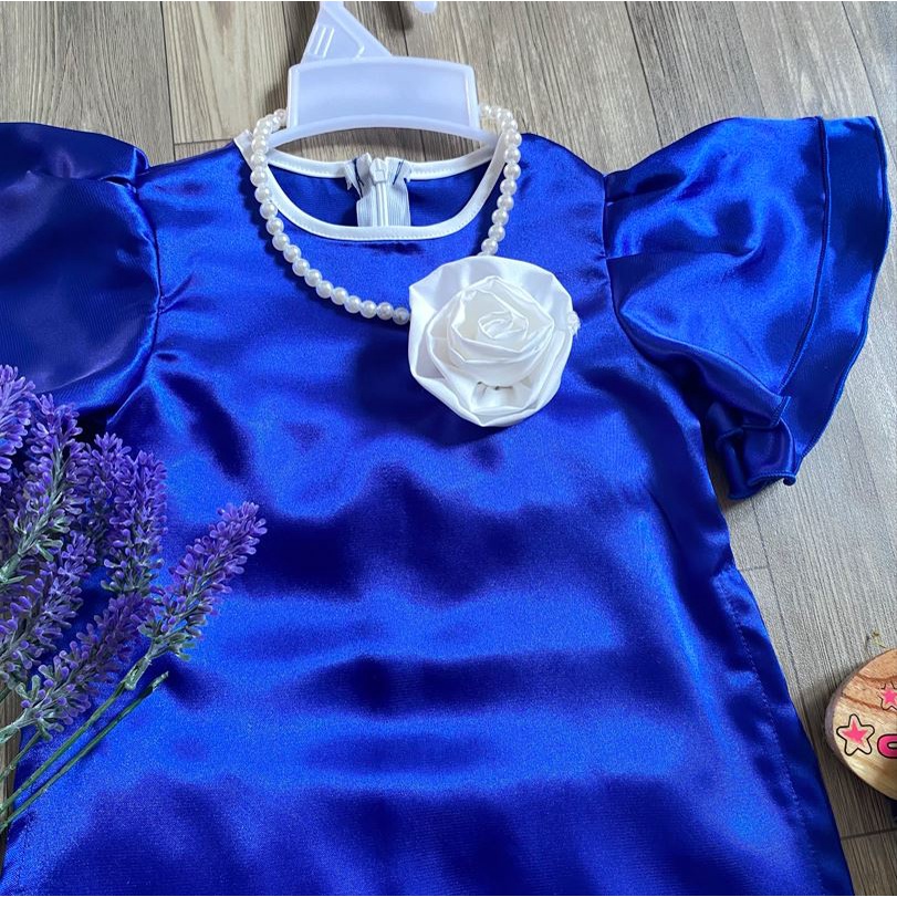 Bộ quần áo dài bé gái ngắn tay xanh coban 8-28kg Angel Baby Thời Trang Thiết Kế