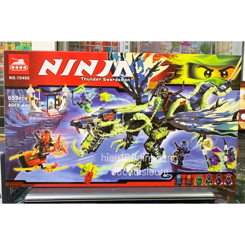 Lắp ráp xếp hình NOT LEGO NINJAGO MOVIE 70736 LEPIN 06018 BELA 10400 : Cuộc tấn công của Rồng Ma Morro 659 mảnh