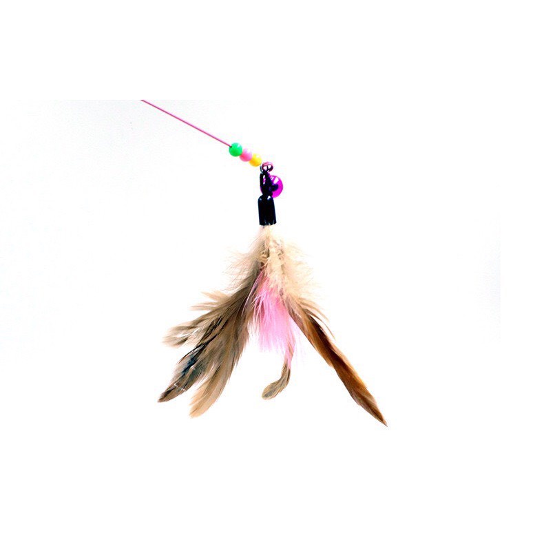 Đồ chơi tương tác giảm stress cho thú cưng, cần câu mèo dây thép kèm chuông