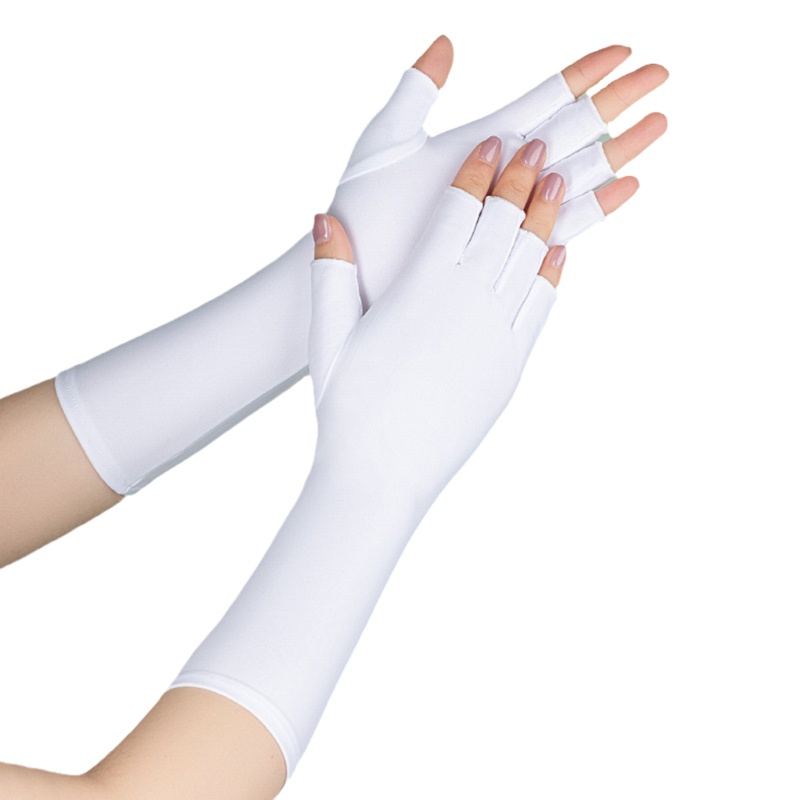 Găng Tay Dệt Kim Hở Ngón Co Giãn Thời Trang Mùa Đông Cho Nữ