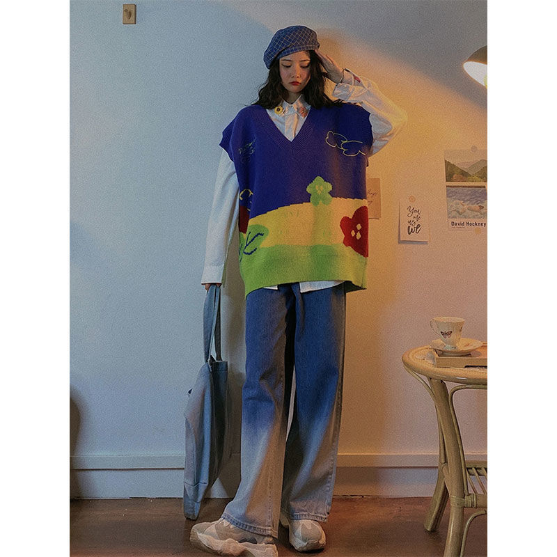 Bộ áo sơ mi dáng rộng / áo khoác len cộc tay thời trang trẻ trung dành cho nữ