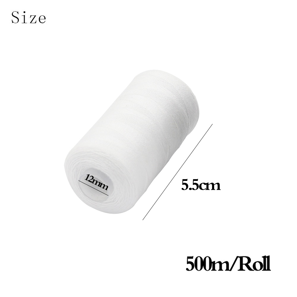 Cuộn Chỉ May 500-3000m Làm Từ Polyester Màu Trắng Đen&amp;amp;Máy May
