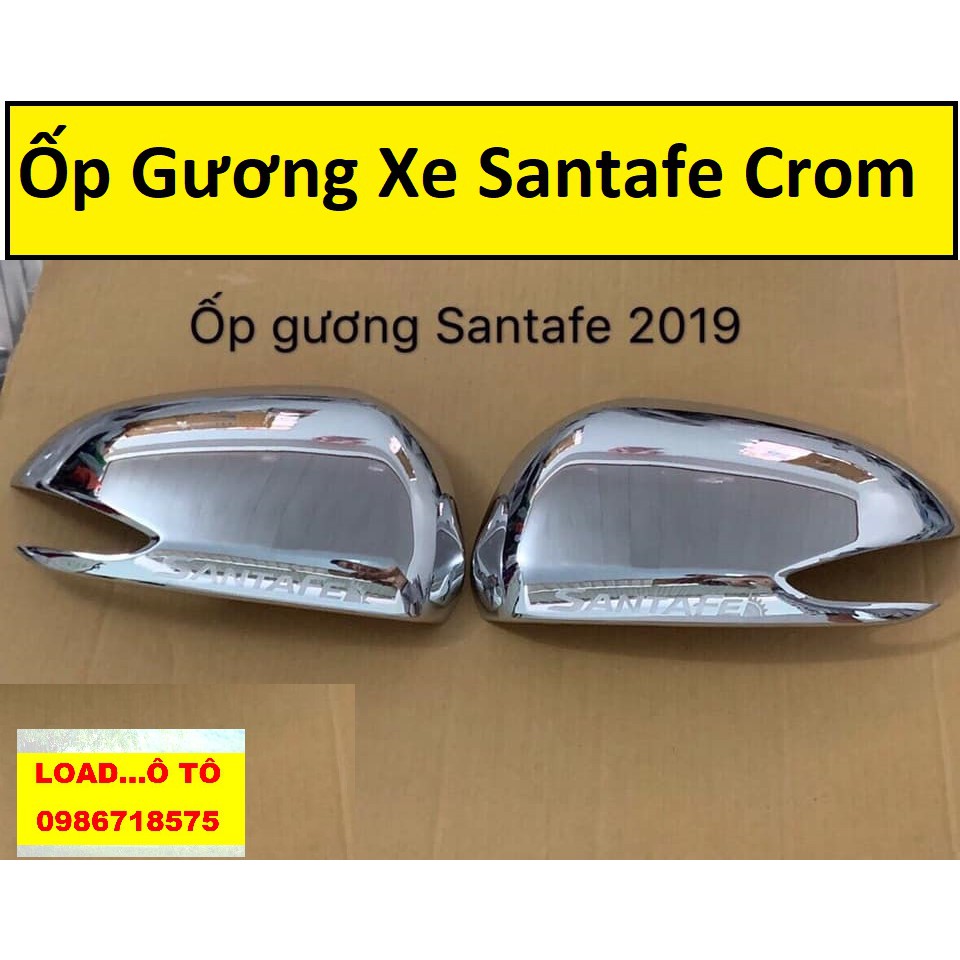 Bộ Ốp Gương Xe Huyndai Santafe 2022-2019 Mạ Crom Sáng Bóng