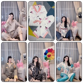 Bộ pyjama tay dài quần dài - Bộ pijama lụa - Đồ bộ pijama