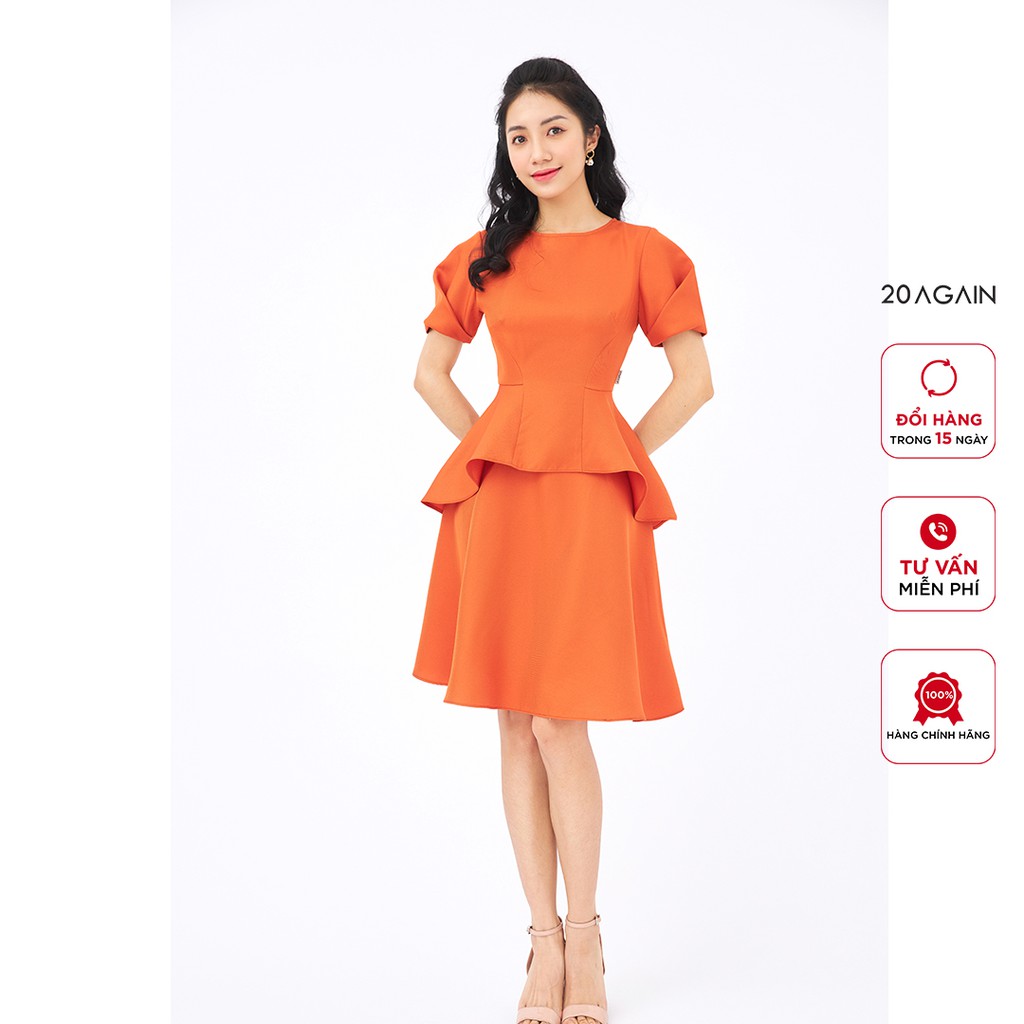 Váy xòe 2 tầng ngắn tay 20AGAIN, thiết kế tiểu thư bồng bềnh tôn dáng DEW1088