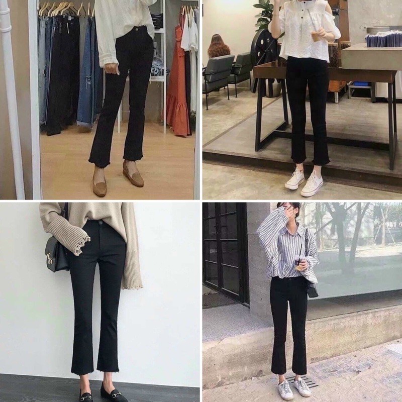 QUẦN JEANS ỐNG LOE tôn dáng cực đỉnh 5 kiểu ( chất jean mềm mịn co dãn tốt thoải mái chuẩn form / Hình+Video thật Chilif