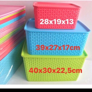 Sét 3 rổ nhựa có nắp nhựa Việt nhật