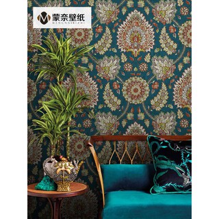 Giấy Dán Tường Họa Tiết Hoa Phong Cách Bohemian Retro Đẹp Mắt