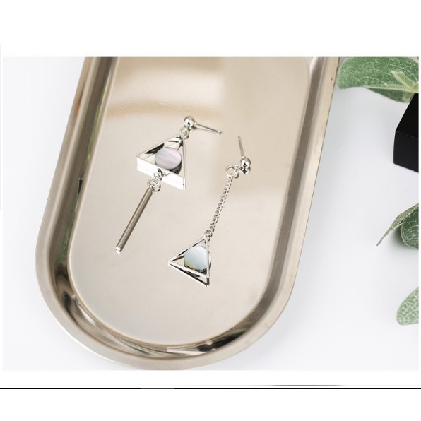 Bông tai Bạc 925 Phong Cách Hàn Quốc - Sợi Tam Giac dài cá tính ( Cao Cấp )- ẢNH CHỤP THẬT