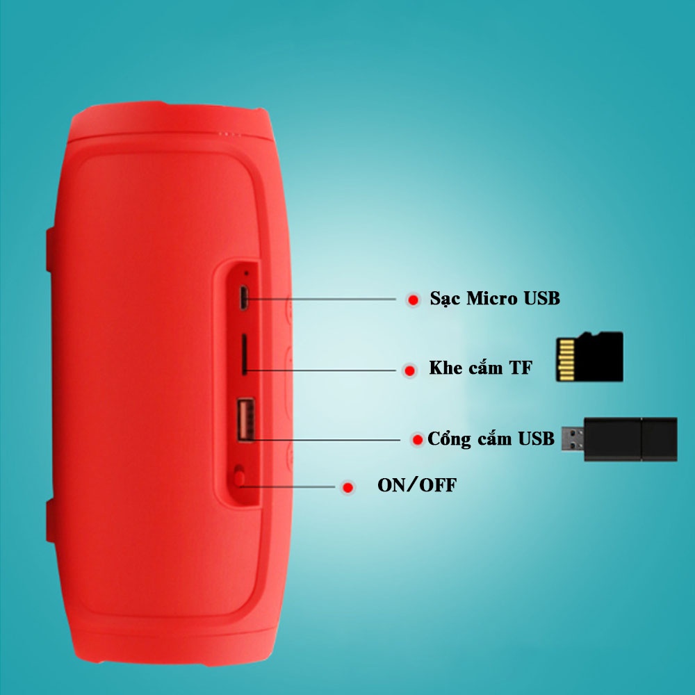 Loa bluetooth mini không dây cầm tay charge 3 nghe nhạc hay, hỗ trợ cắm usb thẻ nhớ