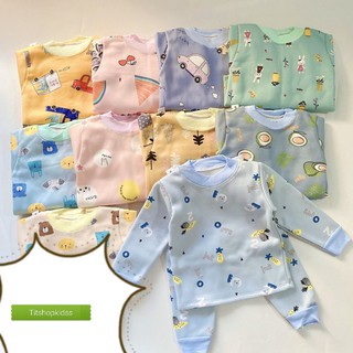 BỘ NỈ BÔNG CỔ CHUI CHO BÉ (5-14.5KG)