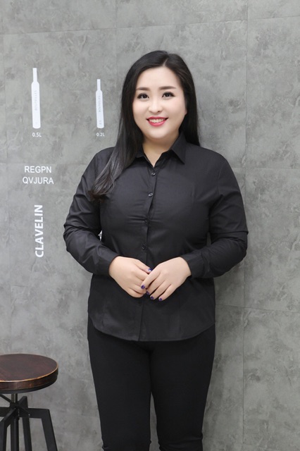 Áo sơ mi big size màu đen tay dài kate size lớn 60-110kg chất bao đẹp