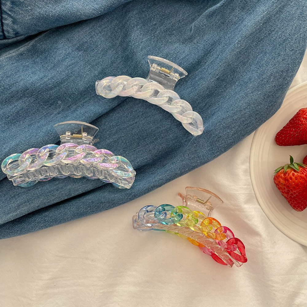 Kẹp Tóc Dạng Xoắn Dài Trong Suốt Nhiều Màu Cho Nữ