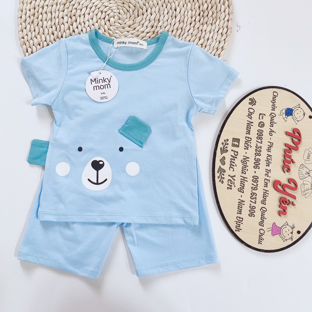 Bộ Cộc Cotton 100 % Hàng Minky Mom Họa Tiết Động Vật Có Tai Heo Hồng Cho Bé (8-18kg) (SP001424)