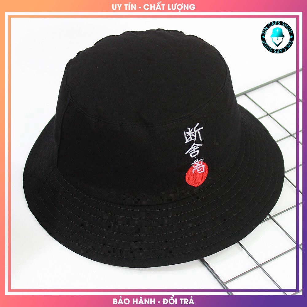 Mũ Bucket Thêu Chữ Tàu