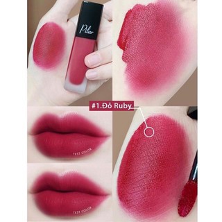 [01] Đỏ Ruby - Son Kem Lì Pilar Màu Đỏ Ruby 01