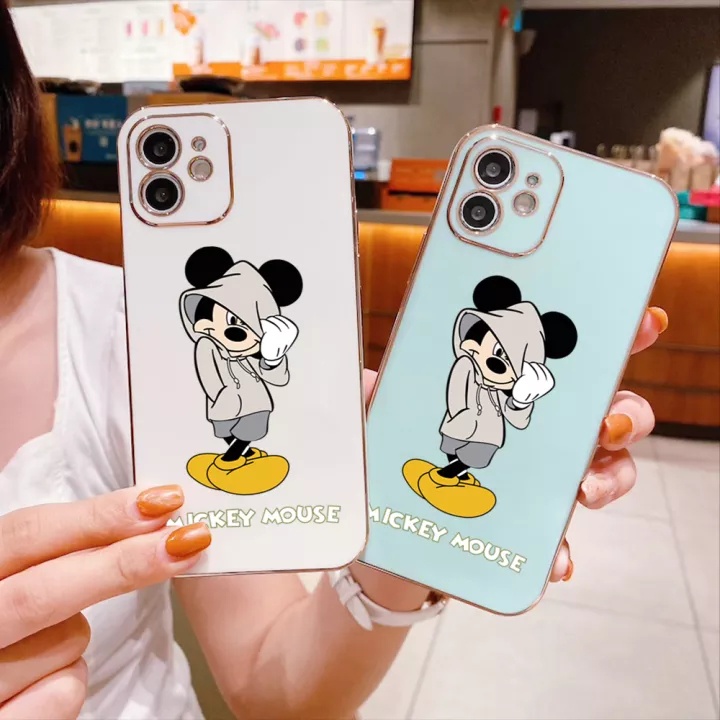 Ốp Điện Thoại Mềm Hình Chuột Mickey Mạ Chrome Cho Samsung A32 4G A52 4G A72 4G A21S A20S A02S