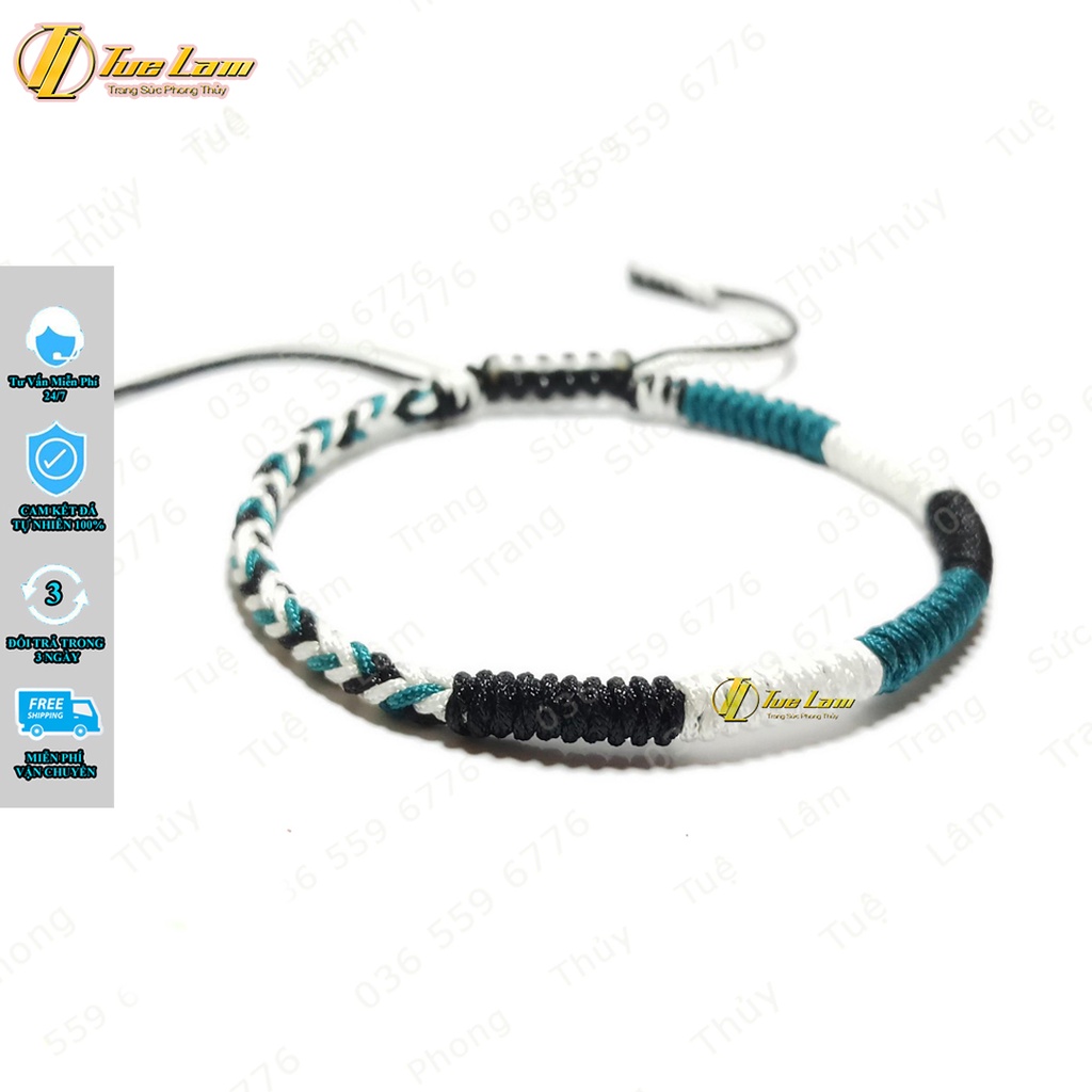 Vòng tay chỉ bện handmade tibet đa sắc phong cách may mắn - Tuệ Lâm