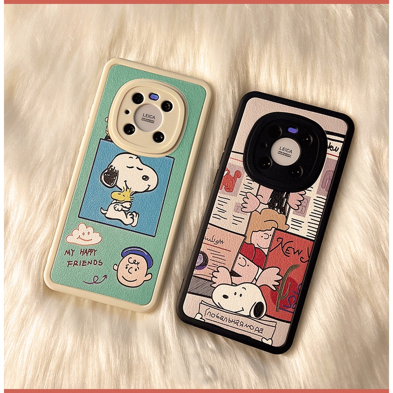 Casing For IPhone 13 12 11 Pro Max Xs X Xr Max 6 6s 7 8 Plus ProMax XsMax 6+ 6s+ 7+ 8+ ins Lambskin Snoopy Fine Hole Lens Protection Cartoon Shockproof Soft Phone Case KQ 17