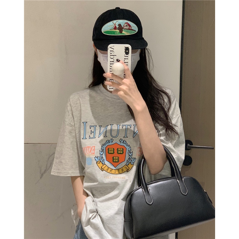 Áo thun tay lỡ form rộng Oversize Yinxx, áo phông Unisex nam nữ màu xám ATL46