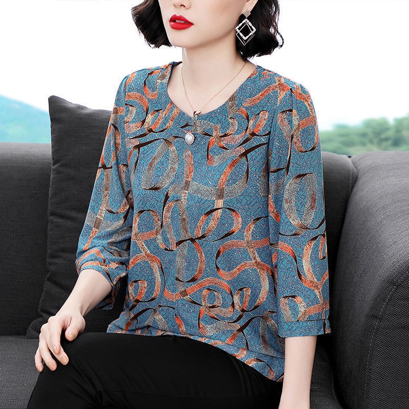 Áo Thun Tay Lỡ Cổ Tròn Dành Cho Phụ Nữ Trung Niên 40 Tuổi