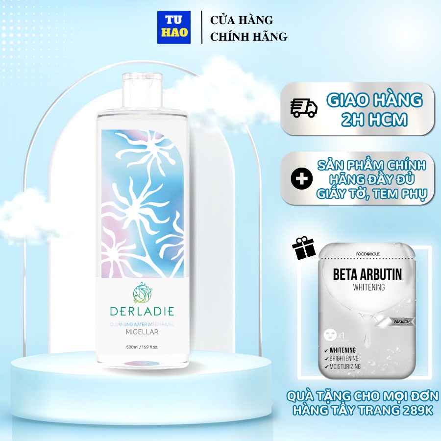 Nước Tẩy Trang Làm Sạch Da, Kháng Khuẩn Derladie Cleansing Water 500ml - Từ Hảo