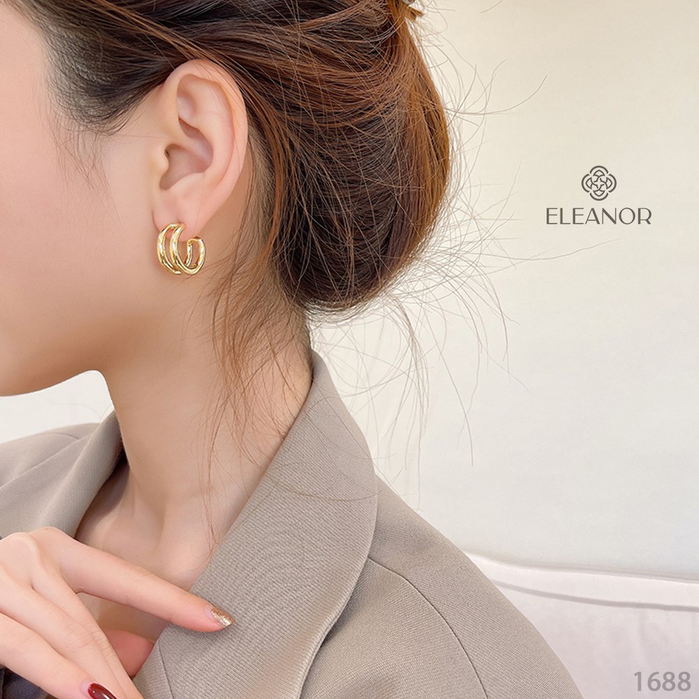 [Mã FARSBR241 giảm 15k đơn 0đ] Bông Tai Eleanor Viền Kép Cho Nữ