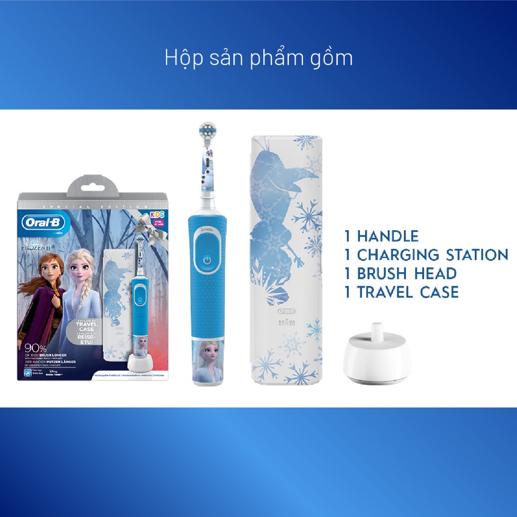 Bàn chải đánh răng điện trẻ em Oral-B Pro D100 Disney Frozen