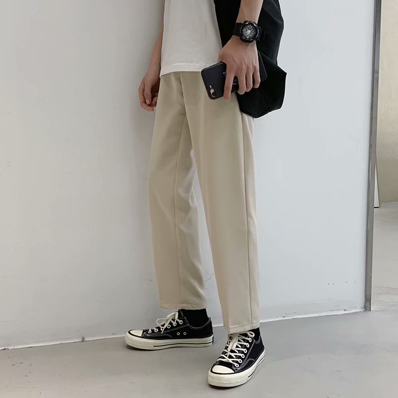 Quần dài lưng cao dáng rộng thời trang phong cách Hàn Quốc cá tính cho phái nam