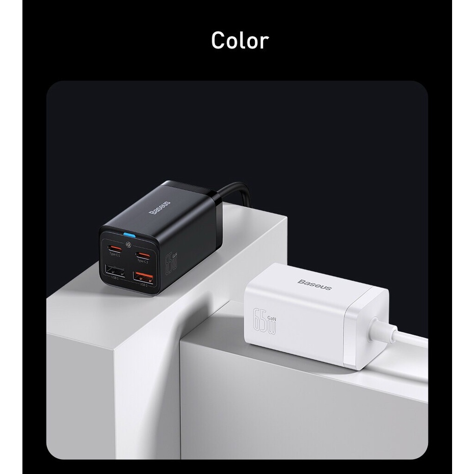 Bộ sạc nhanh 65W Baseus GaN3 Pro Desktop Fast Charger 4 in 1