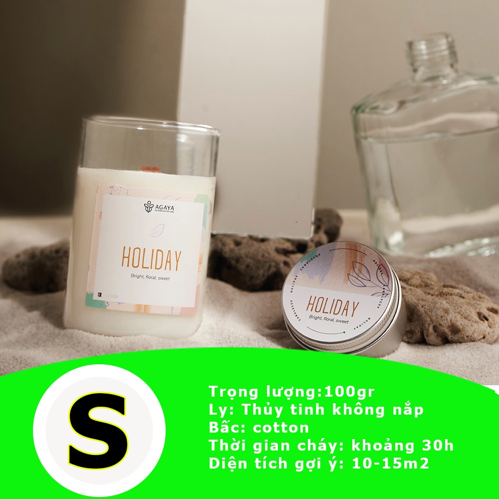Nến thơm decor phòng ngủ Candle Cup Agaya , hương HOLIDAY, tươi sáng như đang trải nghiệm kỳ nghỉ thú vị