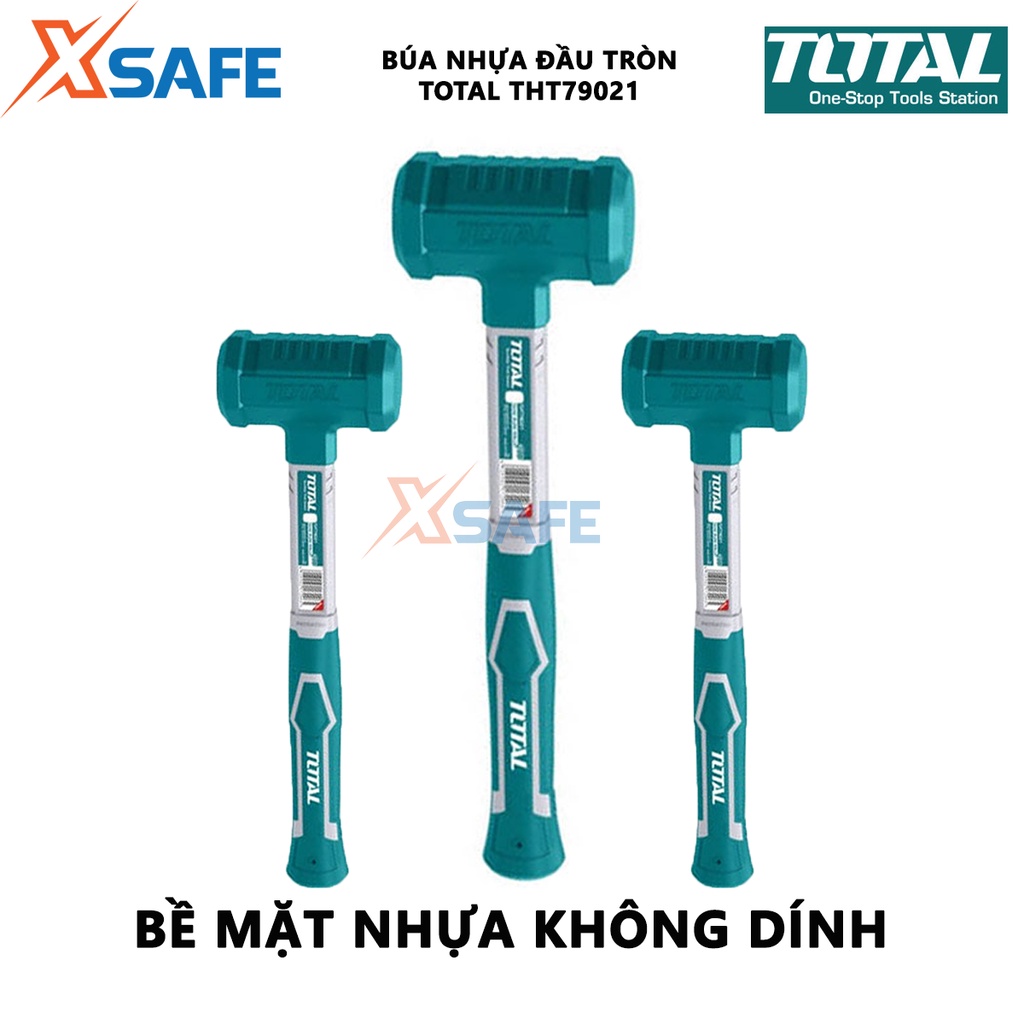 Búa nhựa đầu tròn đập không nảy TOTAL THT79021 trọng lượng 2LB, bề mặt nhựa không dính, không tạo lửa - [XSAFE]