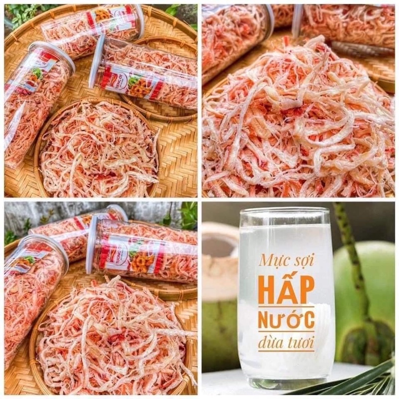 Mực xé hấp dừa