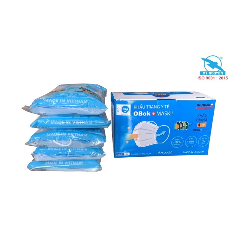 Khẩu Trang OBok chuẩn 4 lớp kháng khuẩn Hộp 50 cái | BigBuy360 - bigbuy360.vn