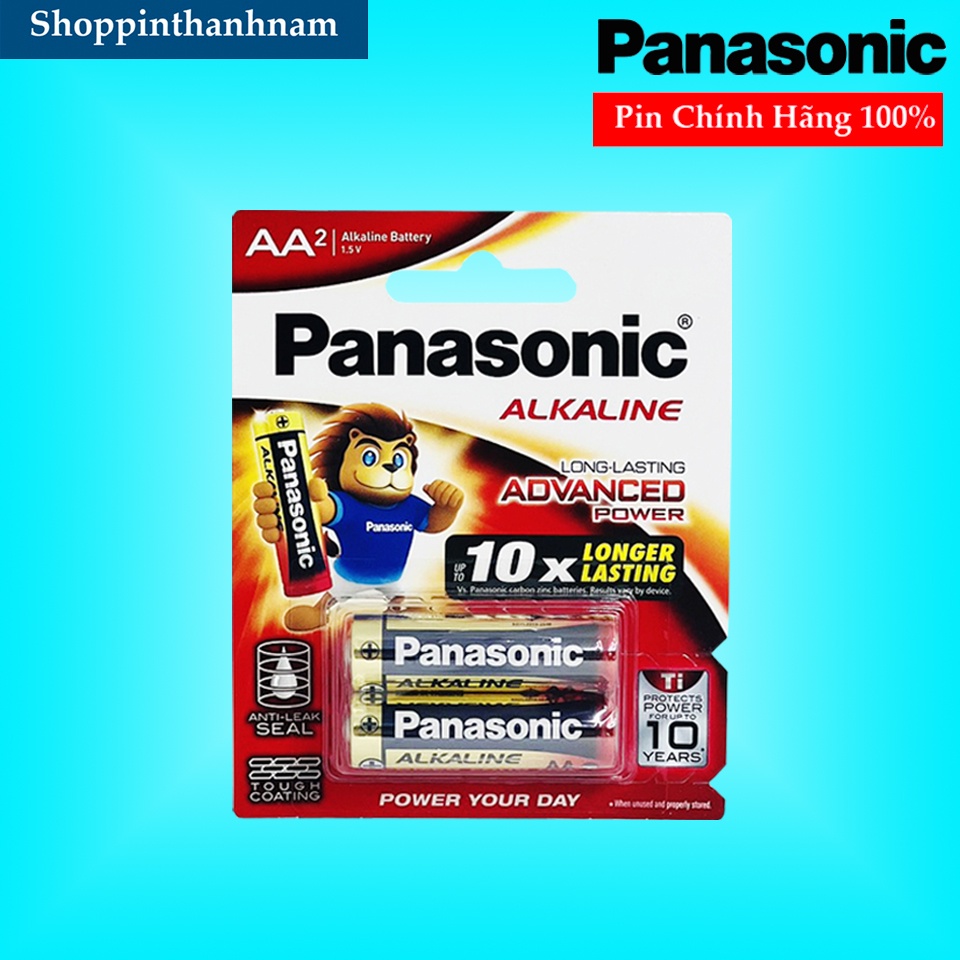 Pin AA Panasonic alkaline LR6T Vỉ 2 Viên Chính Hãng