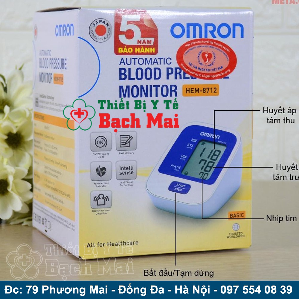 Máy Đo Huyết Áp Bắp Tay Omron HEM - 8712 BH 5 Năm Chính Hãng