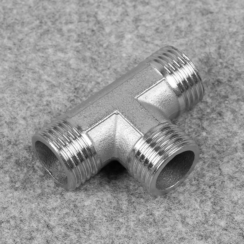 Nối Cút vuông inox, Tê chia nhánh Inox nối ống ren trong ren ngoài 1/2 phi 21