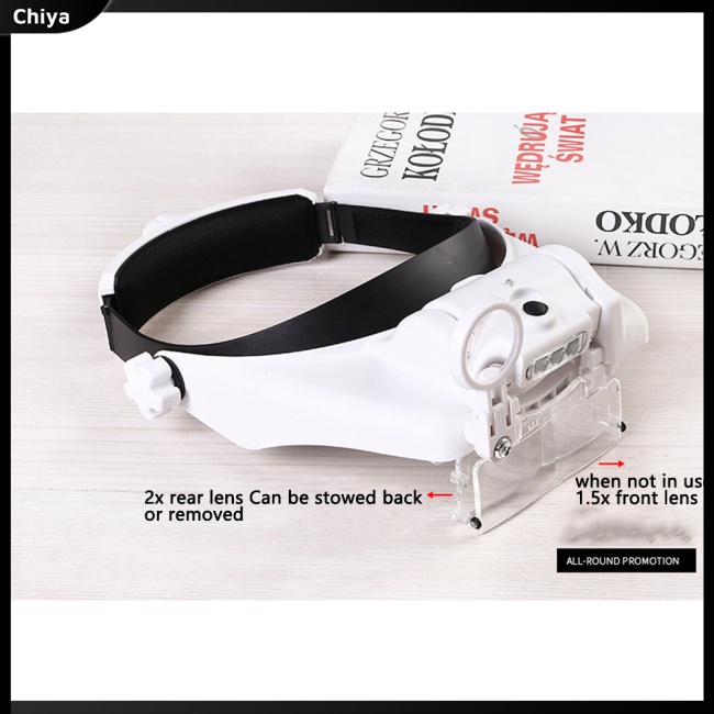 Kính Lúp Đeo Đầu 1.5x 2x 8x 6 Có 3 Đèn Led Sạc Usb Tiện Dụng