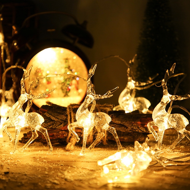 Đèn Led Dây Đom Đóm Tuần Lộc Trang Trí Noel, Giáng Sinh. Đèn Fairy Light Treo Cây Thông